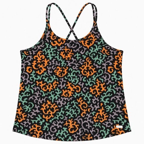 NIKE Dri-FIT Slim Fit Crisscross Strap Tank Top Multicolor Floral Print, Size XL - Picture 1 of 5